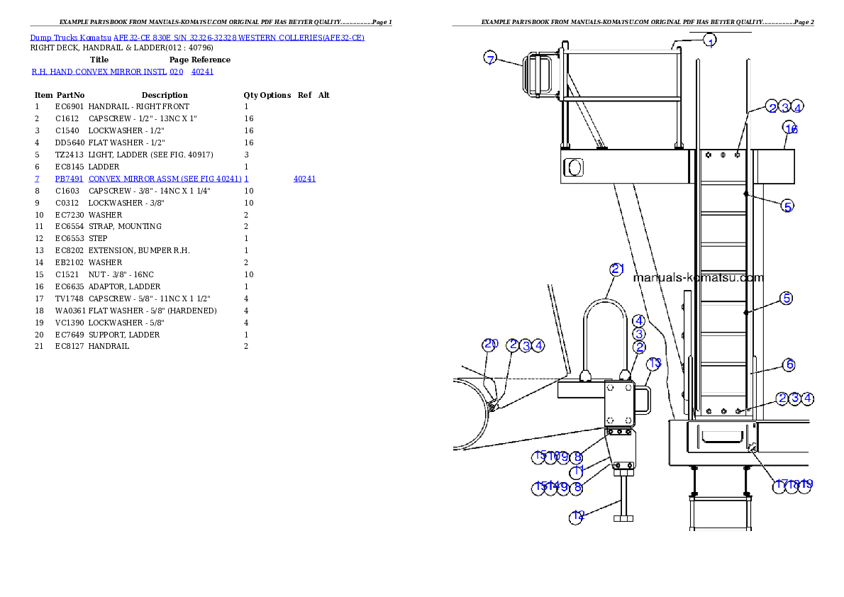Protected: AFE32-CE 830E S/N 32326-32328   WESTERN COLLERIES Partsbook