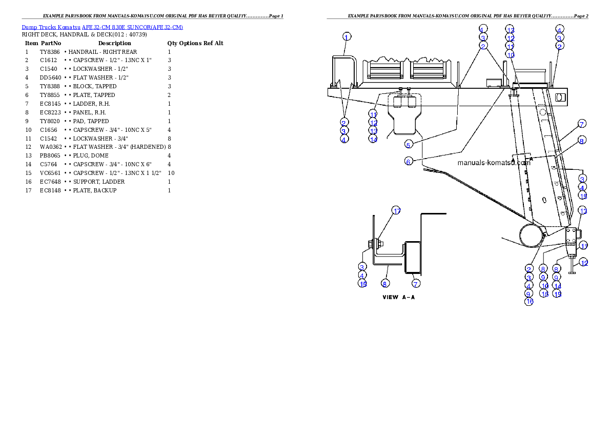 Protected: AFE32-CM 830E                 SUNCOR Partsbook