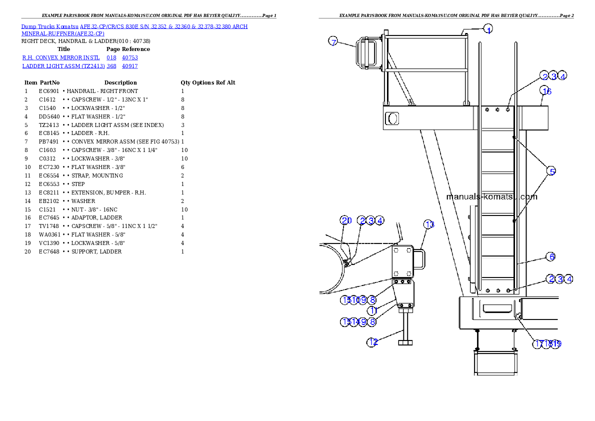 Protected: AFE32-CP/CR/CS 830E S/N 32352 & 32360 & 32378-32380    ARCH MINERAL-RUFFNER Partsbook