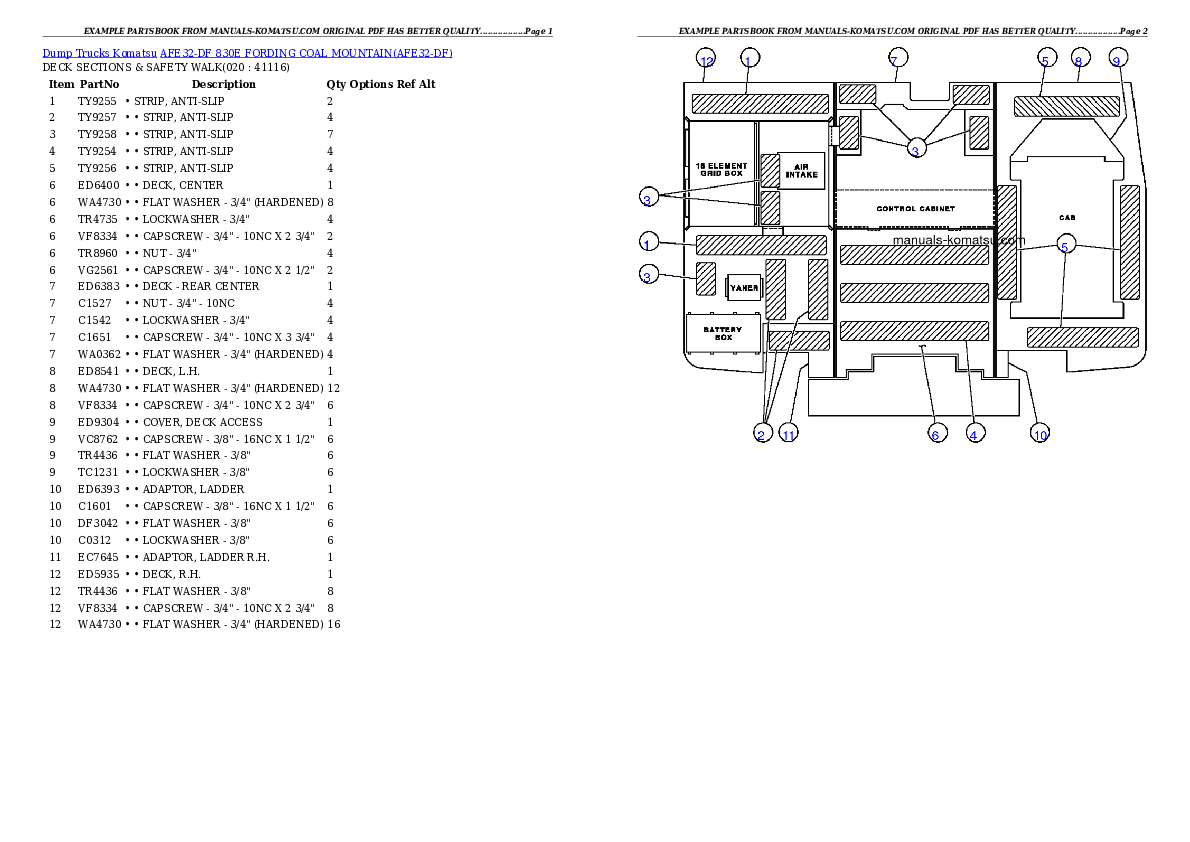 Protected: AFE32-DF 830E                 FORDING COAL MOUNTAIN Partsbook
