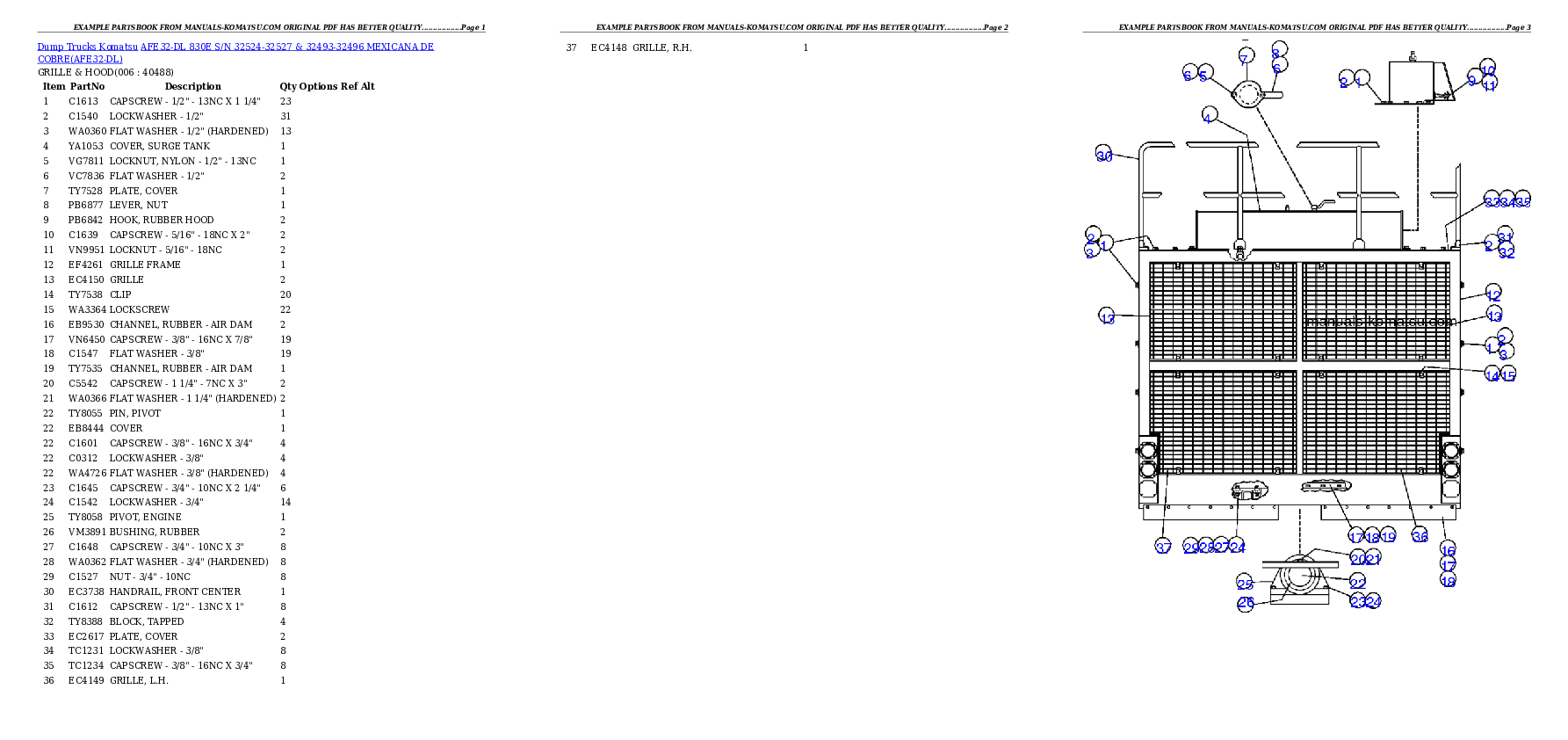 Protected: AFE32-DL 830E S/N 32524-32527 & 32493-32496 MEXICANA DE COBRE Partsbook