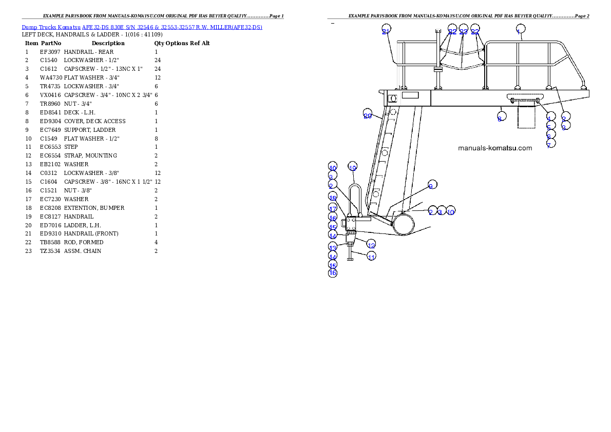 Protected: AFE32-DS 830E S/N 32546 & 32553-32557  R.W. MILLER Partsbook