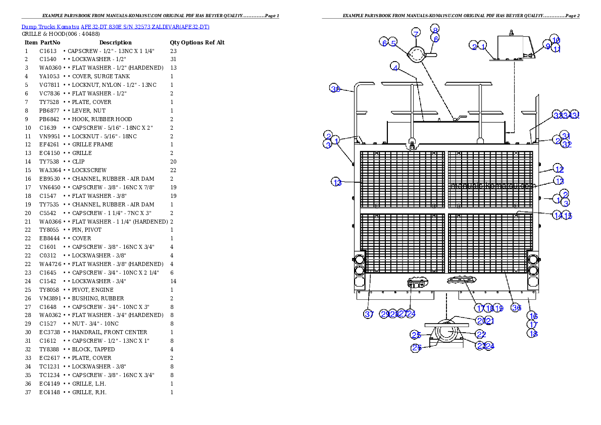 Protected: AFE32-DT 830E S/N 32573               ZALDIVAR Partsbook