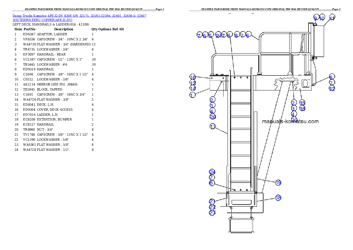 Protected: AFE32-DV 830E S/N 32575, 32593-32596, 32601, 32606 & 32607 SOUTHERN PERU COPPER Partsbook