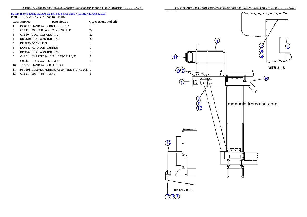 Protected: AFE32-DX 830E S/N 32617   PIPELINE Partsbook