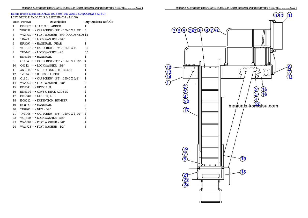 Protected: AFE32-EC 830E S/N 32637              SUNCOR Partsbook