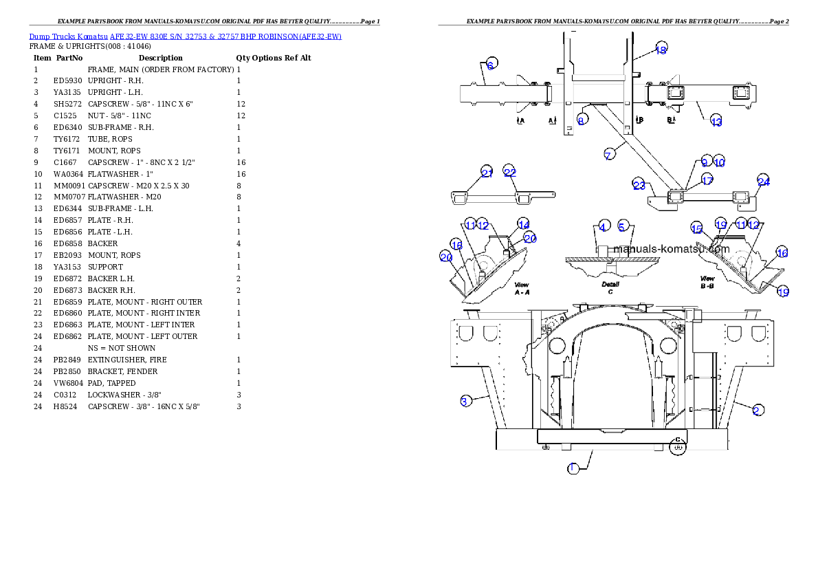 Protected: AFE32-EW 830E S/N 32753 & 32757 BHP ROBINSON Partsbook