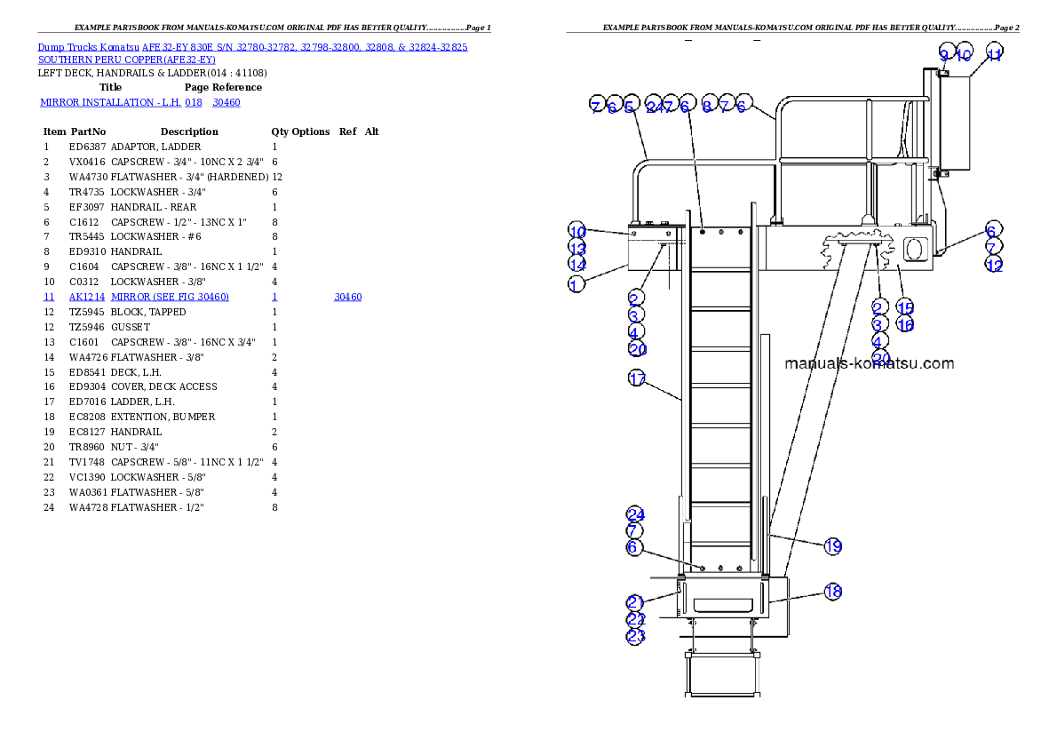 Protected: AFE32-EY 830E S/N 32780-32782, 32798-32800, 32808, & 32824-32825 SOUTHERN PERU COPPER Partsbook