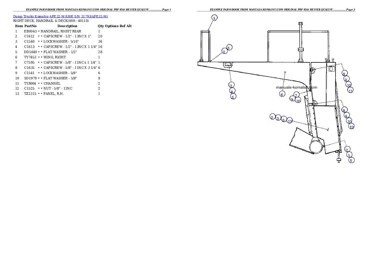 Protected: AFE32-M  830E S/N 31793 Partsbook