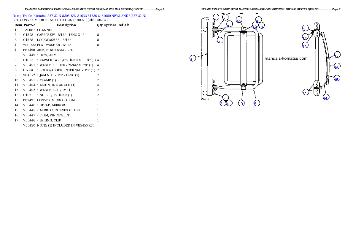 Protected: AFE32-N 830E S/N 31633-31636 & 31650  NEWLANDS Partsbook