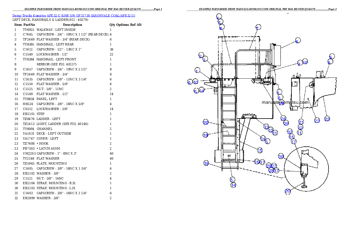 Protected: AFE32-U 830E S/N GF31730 SAXONVALE COAL Partsbook