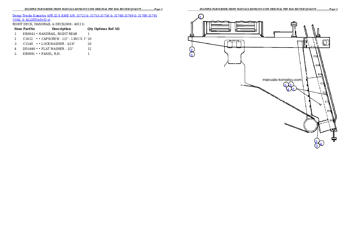 Protected: AFE32-X  830E S/N 31723 & 31755-31756 & 31768-31769 & 31789-31791 COAL & ALLIED Partsbook