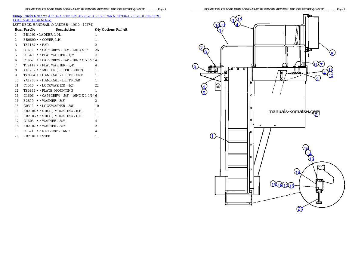 Protected: AFE32-X  830E S/N 31723 & 31755-31756 & 31768-31769 & 31789-31791 COAL & ALLIED Partsbook