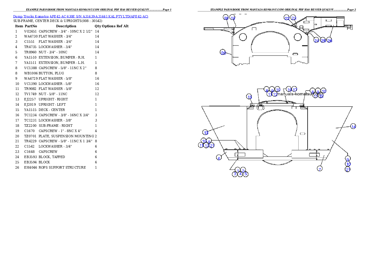 Protected: AFE42-AC 630E S/N A31439-A31441 KAL PTY LTD Partsbook