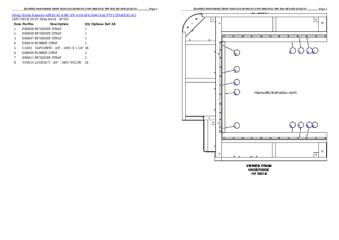 Protected: AFE42-AC 630E S/N A31439-A31441 KAL PTY LTD Partsbook