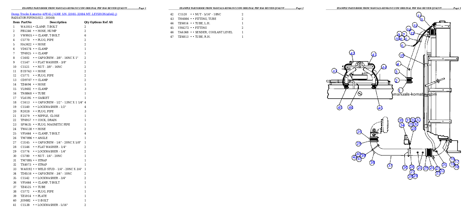 Protected: AFE42-J 630E S/N 32081-32084 MT. LEYSHON Partsbook