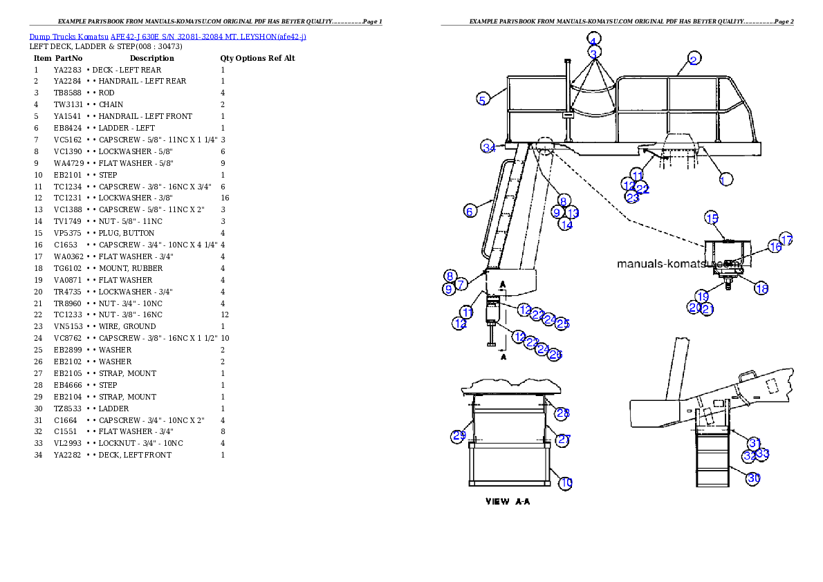 Protected: AFE42-J 630E S/N 32081-32084 MT. LEYSHON Partsbook