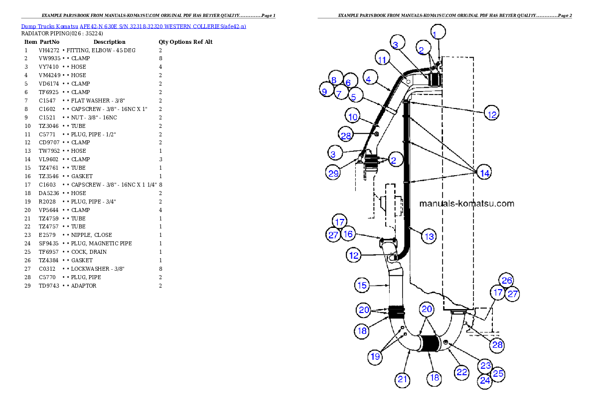 Protected: AFE42-N 630E S/N 32318-32320 WESTERN COLLERIES Partsbook