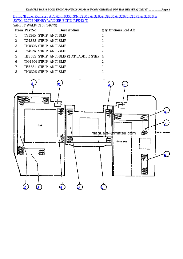 Protected: AFE42-T 630E S/N 32603 & 32659-32660 & 32670-32671 & 32686 & 32701-32702   HENRY WALKER ELTIN Partsbook