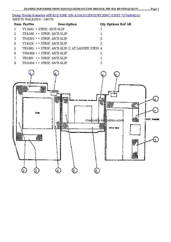Protected: AFE42-Z 630E S/N A31433 CENTURY ZINC (UNIT 737) Partsbook