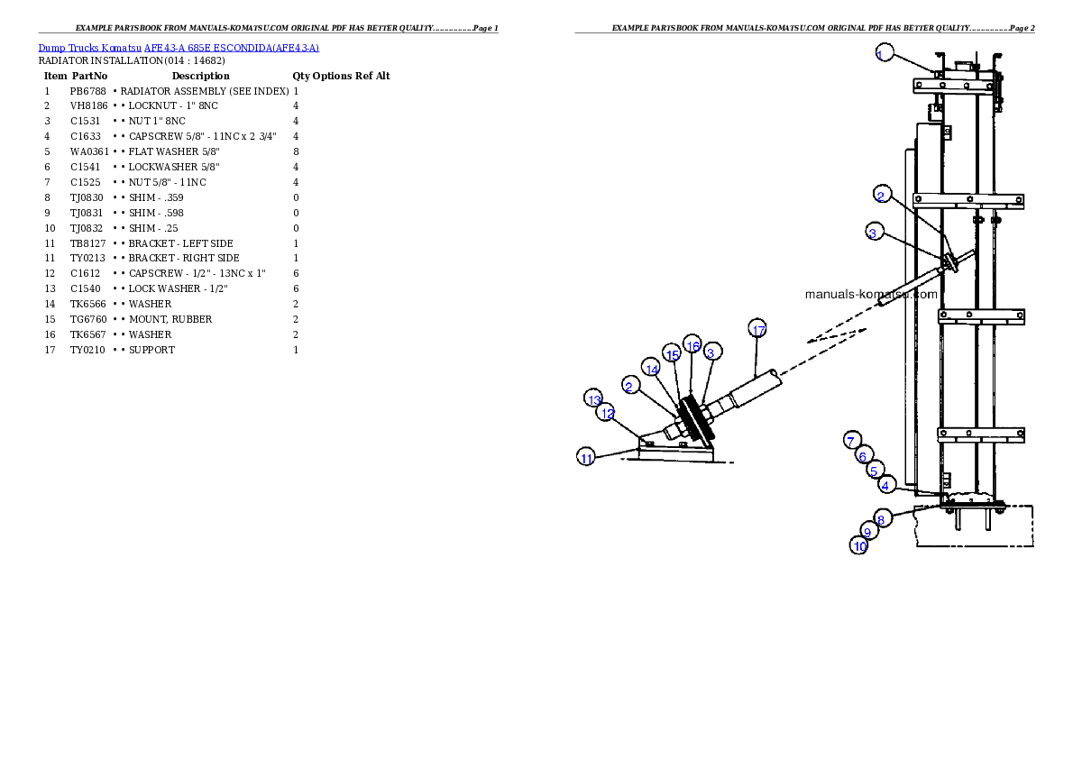 Protected: AFE43-A  685E                  ESCONDIDA Partsbook