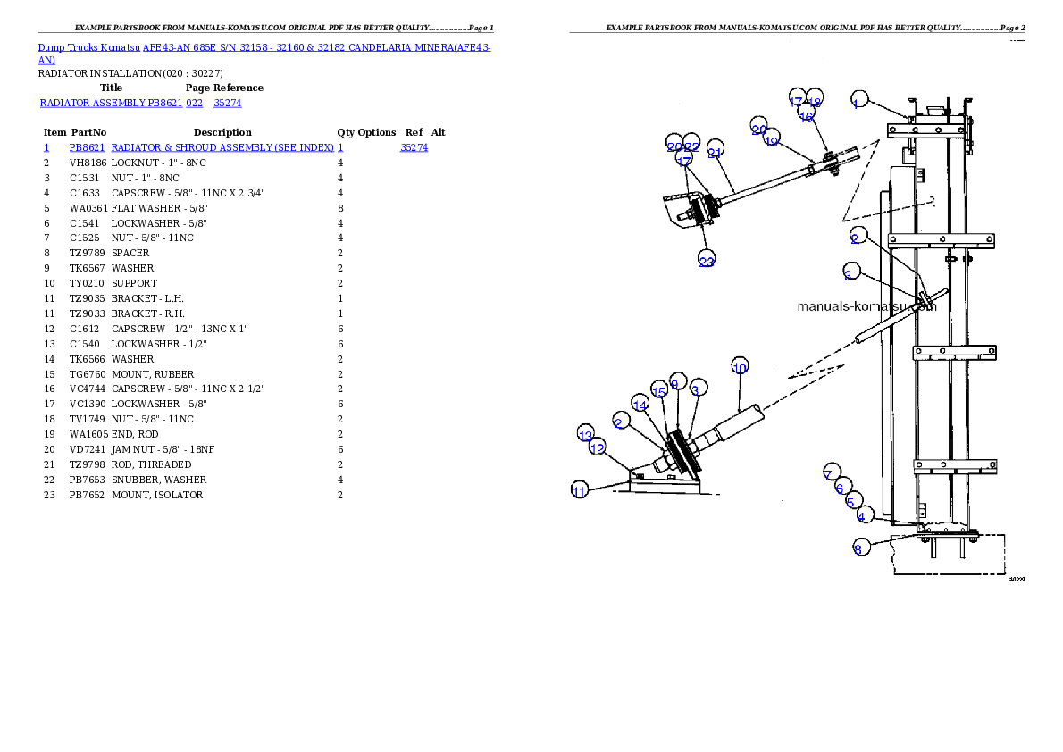 Protected: AFE43-AN 685E S/N 32158 – 32160 & 32182  CANDELARIA MINERA Partsbook