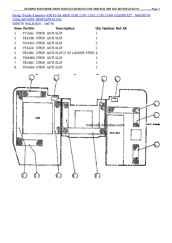 Protected: AFE43-GA 685E (GAE 2191-2193, 2195-2198) GLIDER KIT – MAGNUM COAL/APOGEE MINE Partsbook