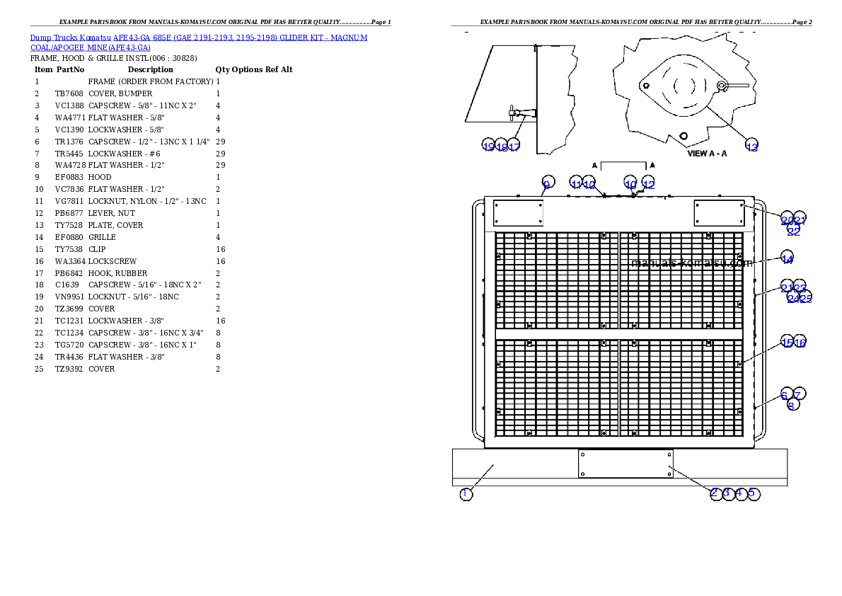 Protected: AFE43-GA 685E (GAE 2191-2193, 2195-2198) GLIDER KIT – MAGNUM COAL/APOGEE MINE Partsbook