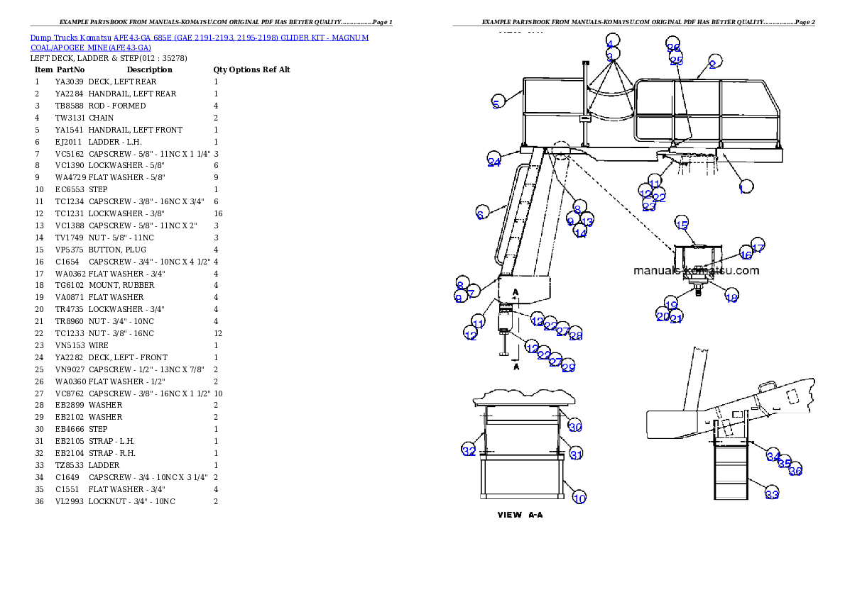 Protected: AFE43-GA 685E (GAE 2191-2193, 2195-2198) GLIDER KIT – MAGNUM COAL/APOGEE MINE Partsbook