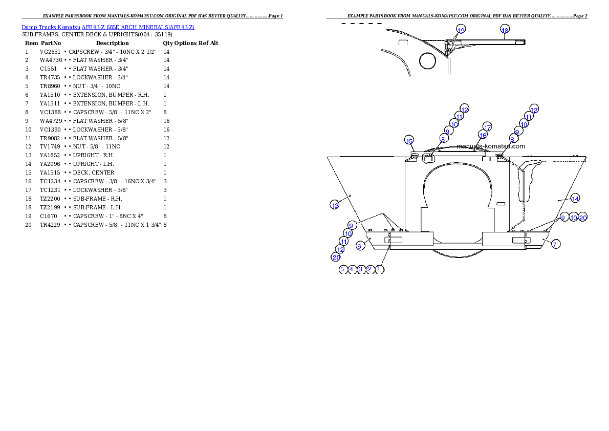 AFE43-Z 685E               ARCH MINERALS Partsbook