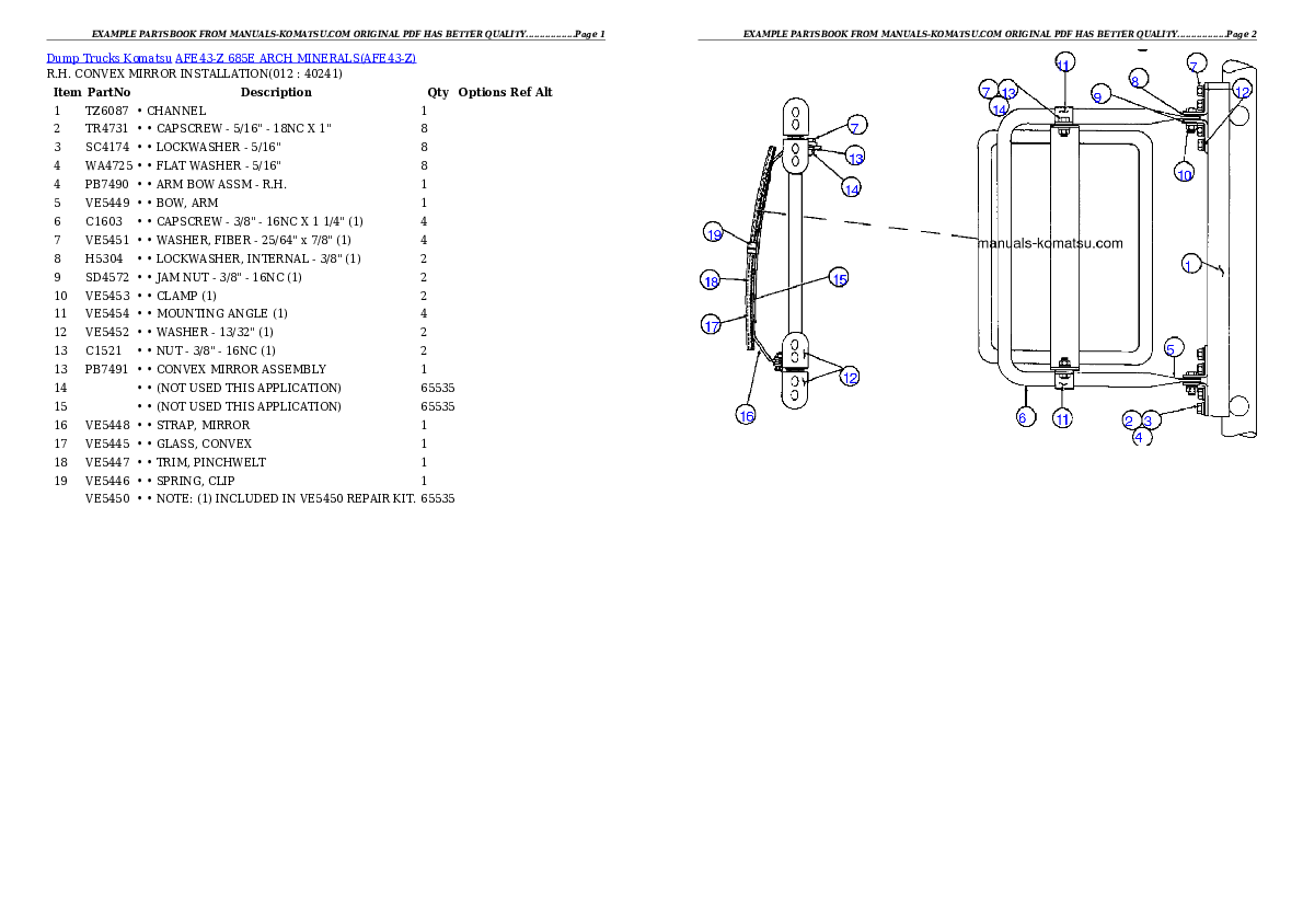 Protected: AFE43-Z 685E               ARCH MINERALS Partsbook