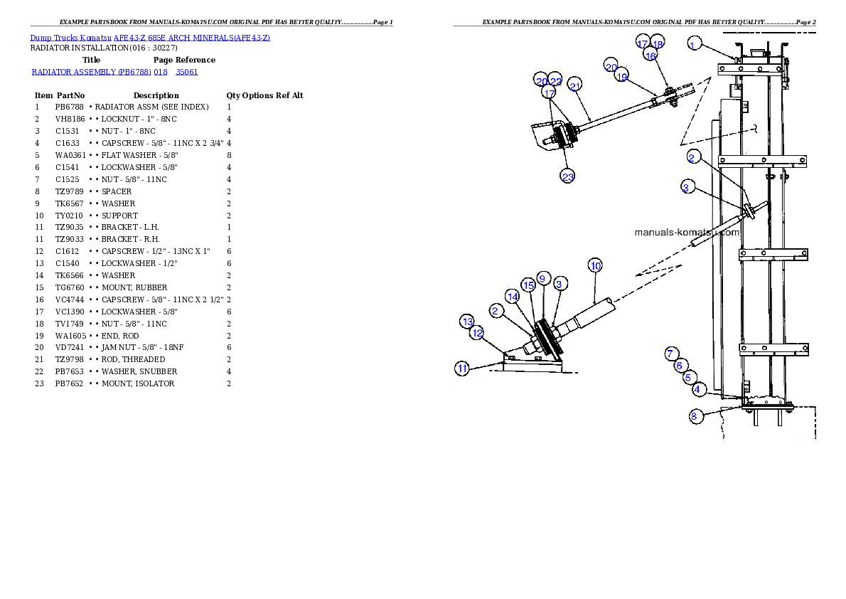 Protected: AFE43-Z 685E               ARCH MINERALS Partsbook