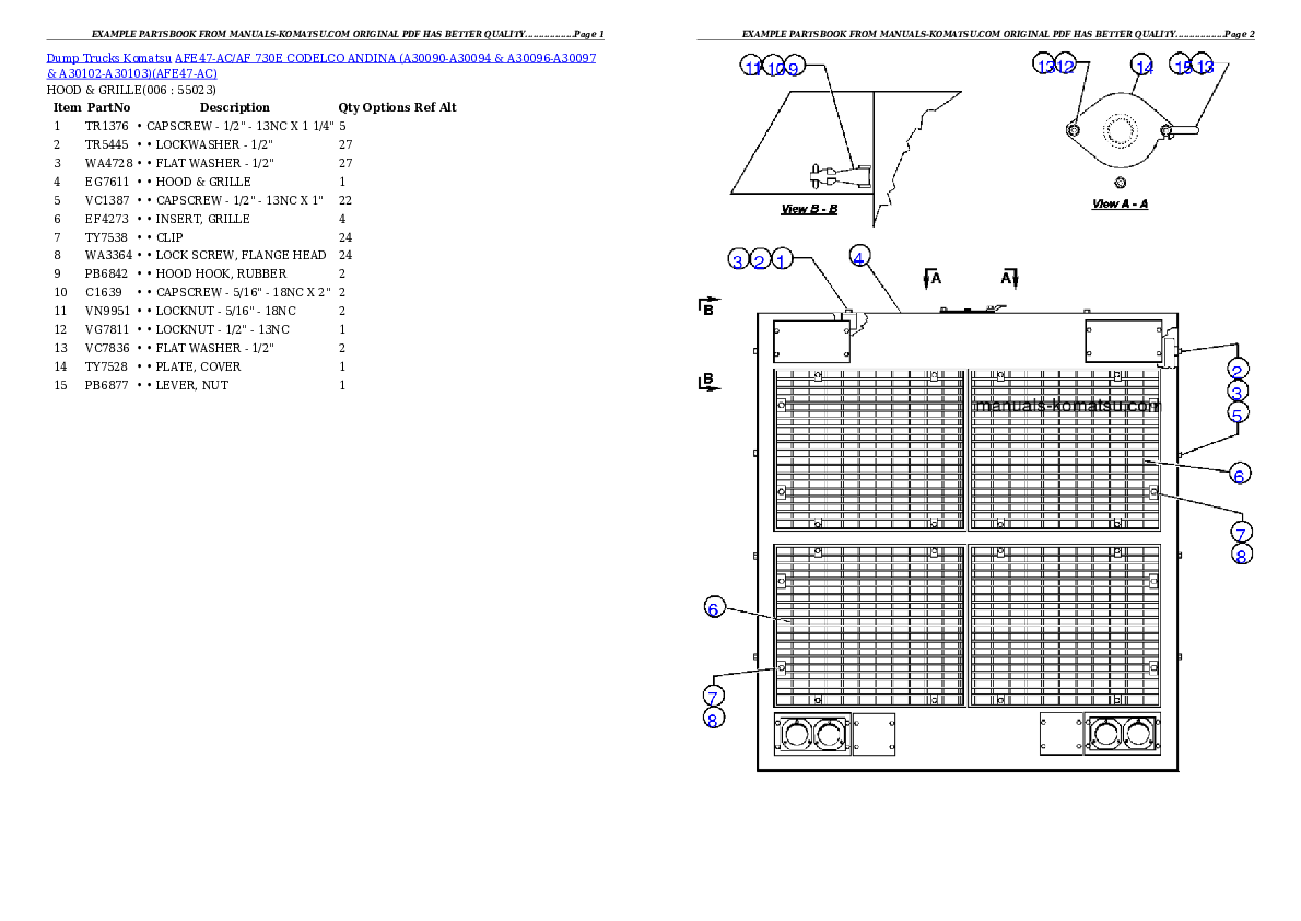 Protected: AFE47-AC/AF 730E             CODELCO ANDINA (A30090-A30094 & A30096-A30097 & A30102-A30103) Partsbook