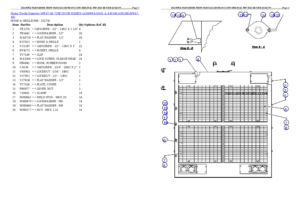 Protected: AFE47-AE 730E                 ISCOR SISHEN (A30099-A30101 & A30106-A30108) Partsbook