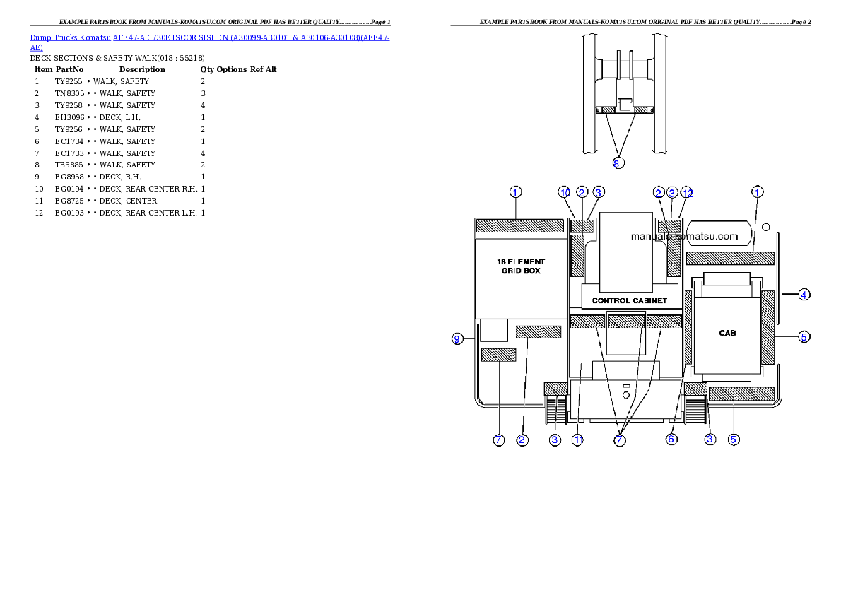 Protected: AFE47-AE 730E                 ISCOR SISHEN (A30099-A30101 & A30106-A30108) Partsbook