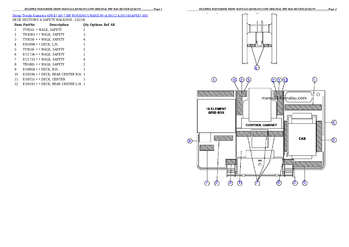 Protected: AFE47-AH 730E                 ROSSING URANIUM (A30112-A30116) Partsbook