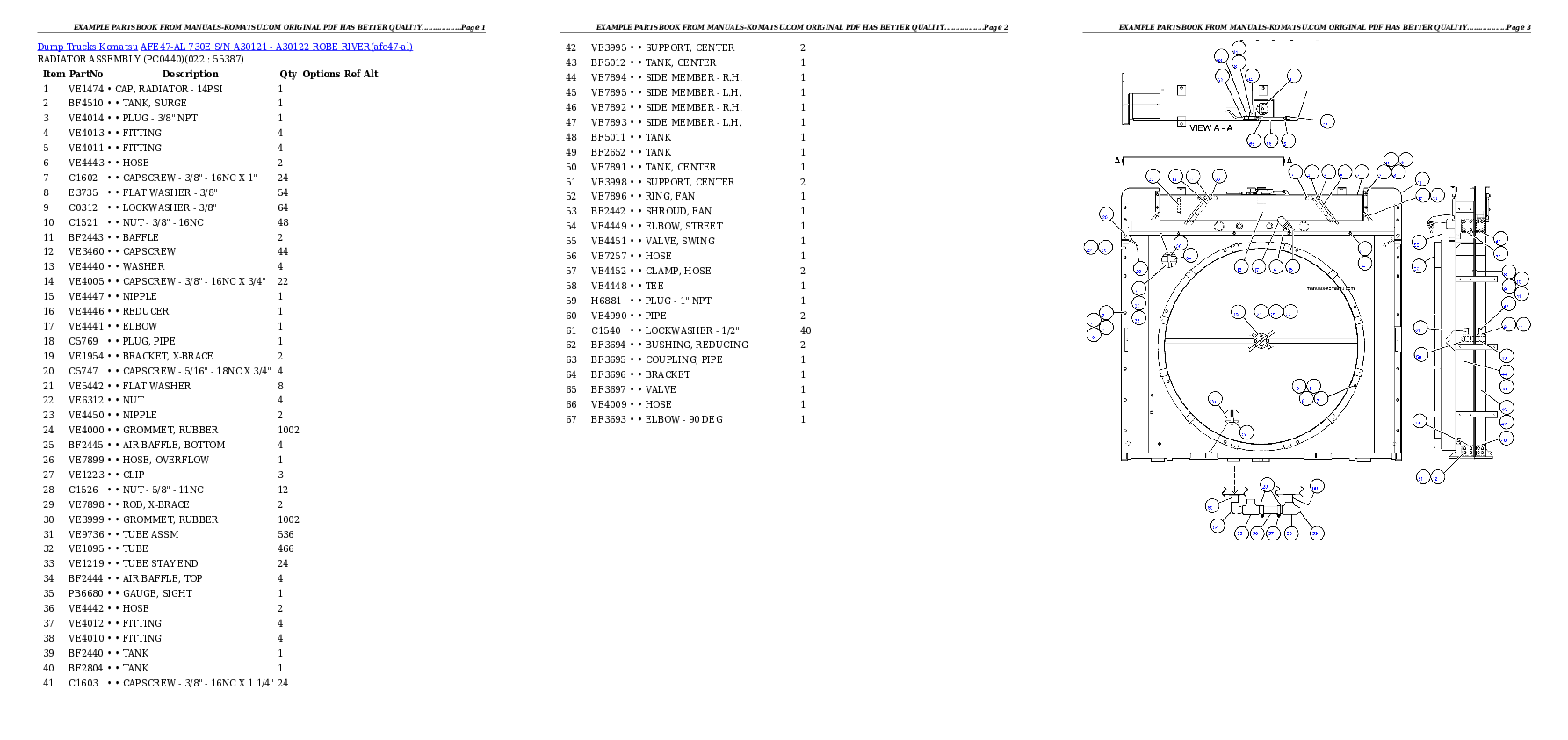 Protected: AFE47-AL 730E S/N A30121-A30122 ROBE RIVER Partsbook