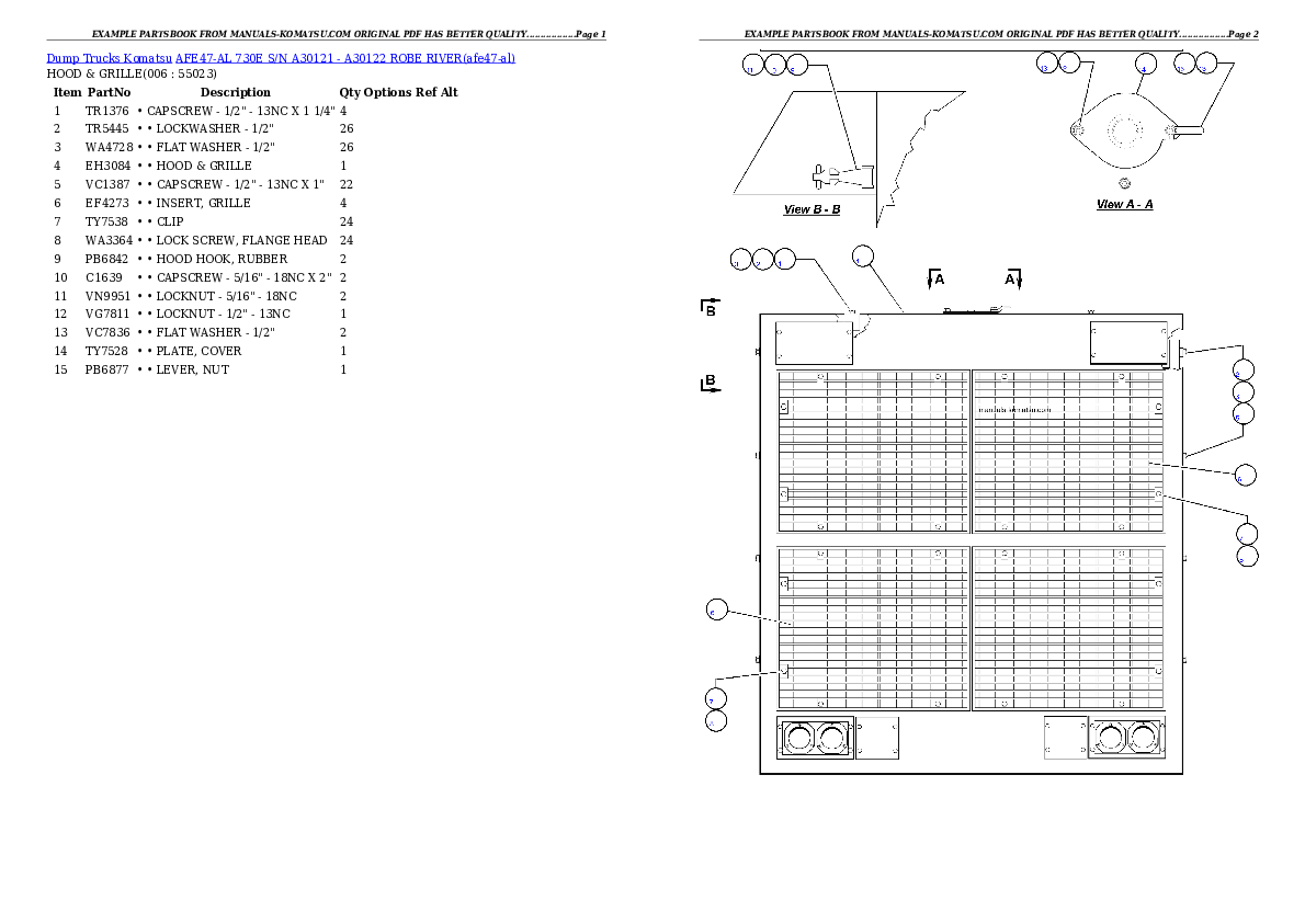 Protected: AFE47-AL 730E S/N A30121-A30122 ROBE RIVER Partsbook