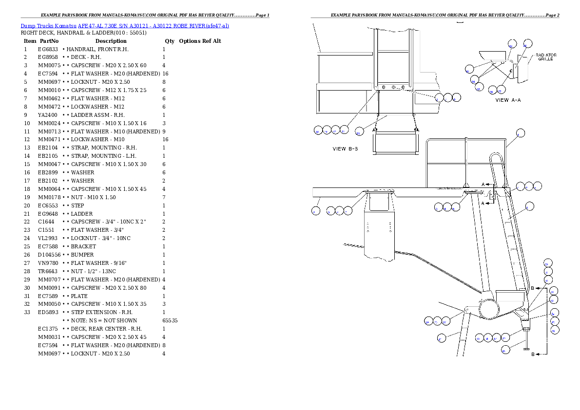Protected: AFE47-AL 730E S/N A30121-A30122 ROBE RIVER Partsbook