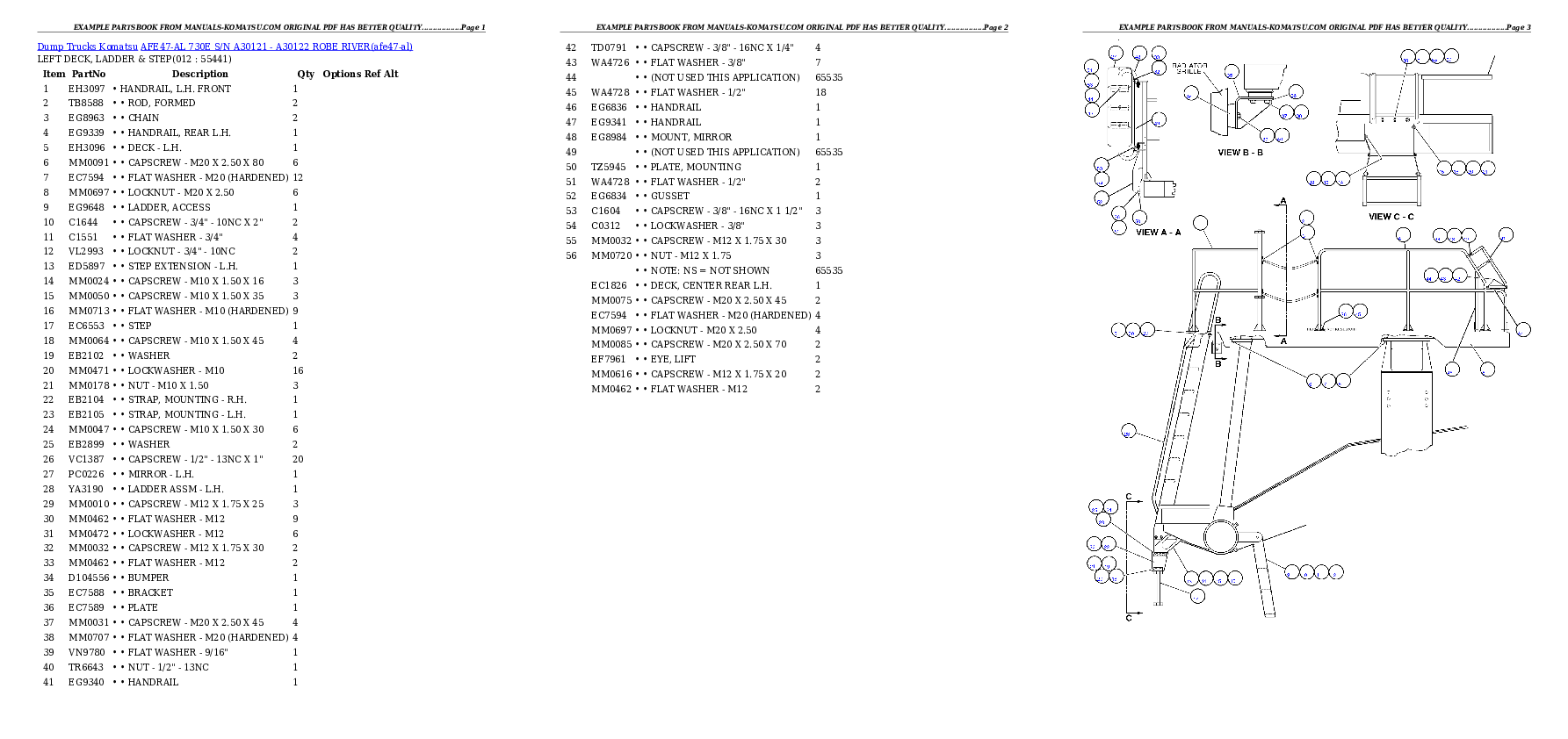 Protected: AFE47-AL 730E S/N A30121-A30122 ROBE RIVER Partsbook