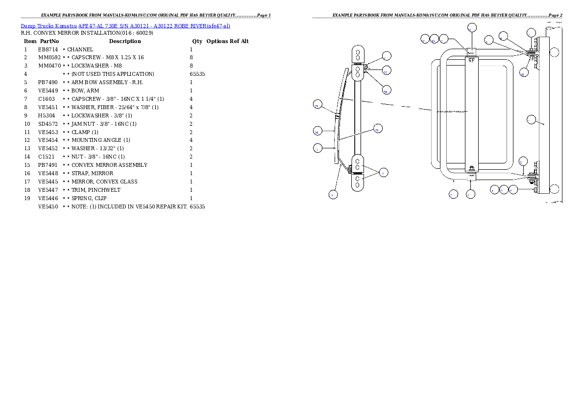Protected: AFE47-AL 730E S/N A30121-A30122 ROBE RIVER Partsbook