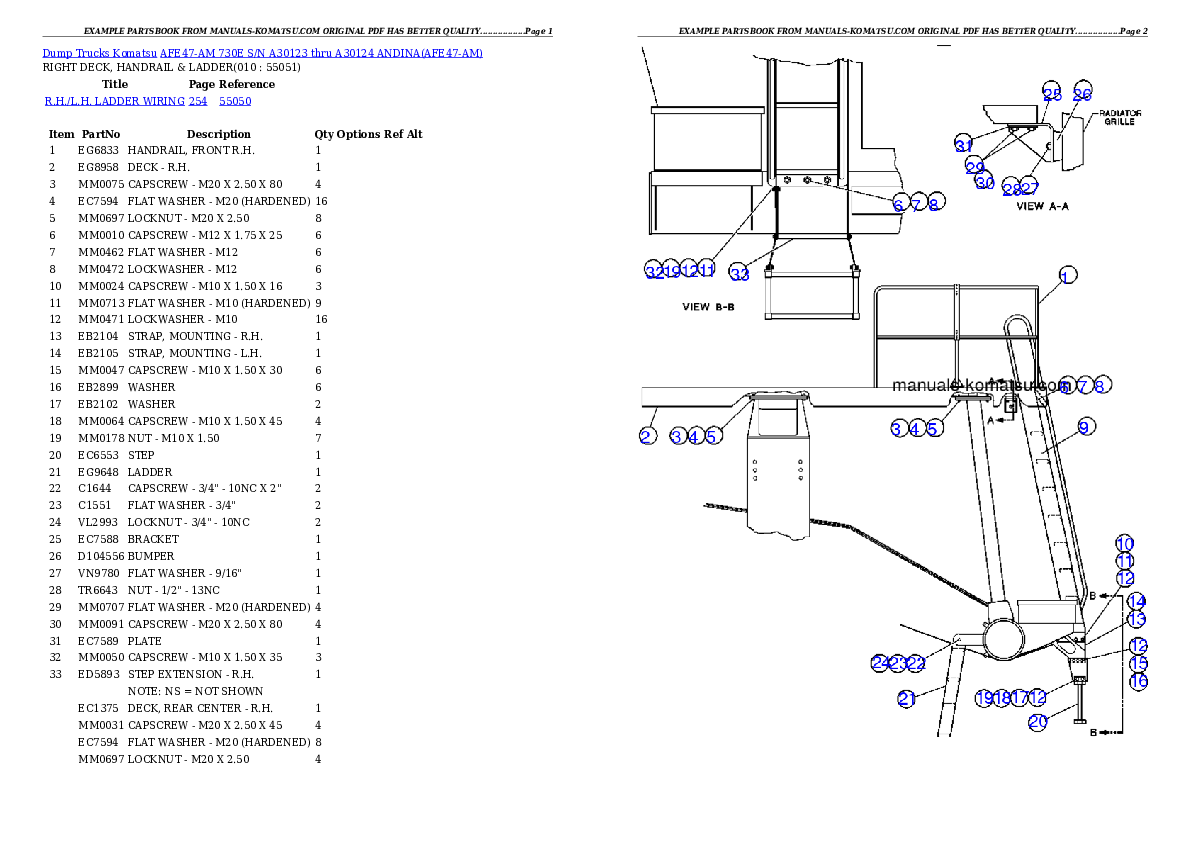 Protected: AFE47-AM  730E S/N A30123 thru A30124 ANDINA Partsbook