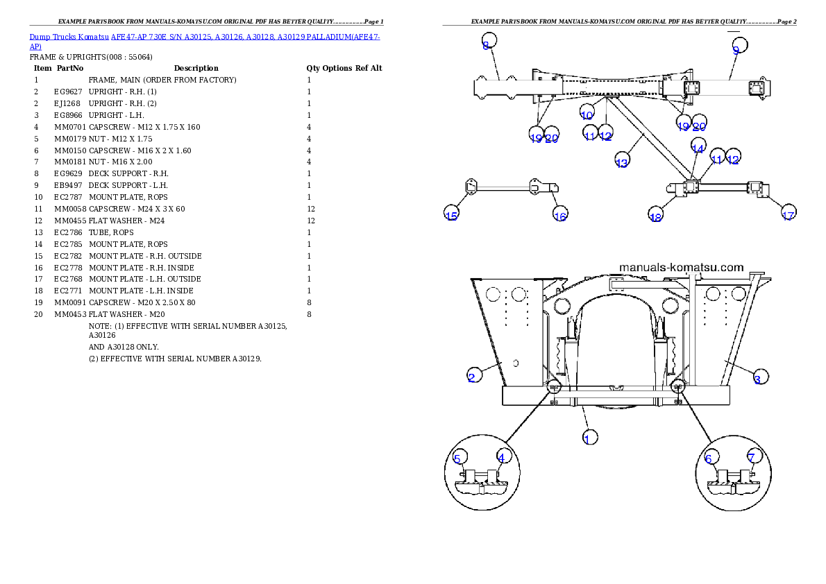 Protected: AFE47-AP  730E  S/N A30125, A30126, A30128, A30129 PALLADIUM Partsbook