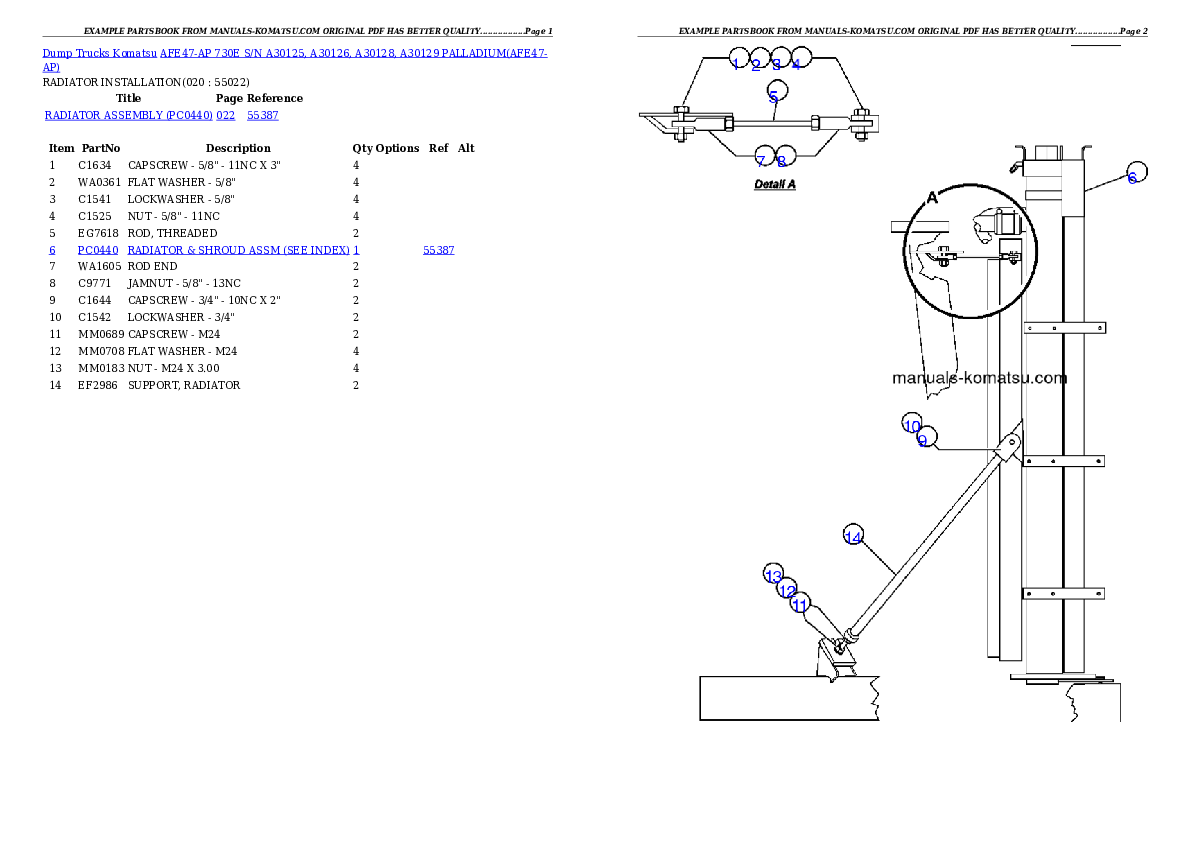 Protected: AFE47-AP  730E  S/N A30125, A30126, A30128, A30129 PALLADIUM Partsbook
