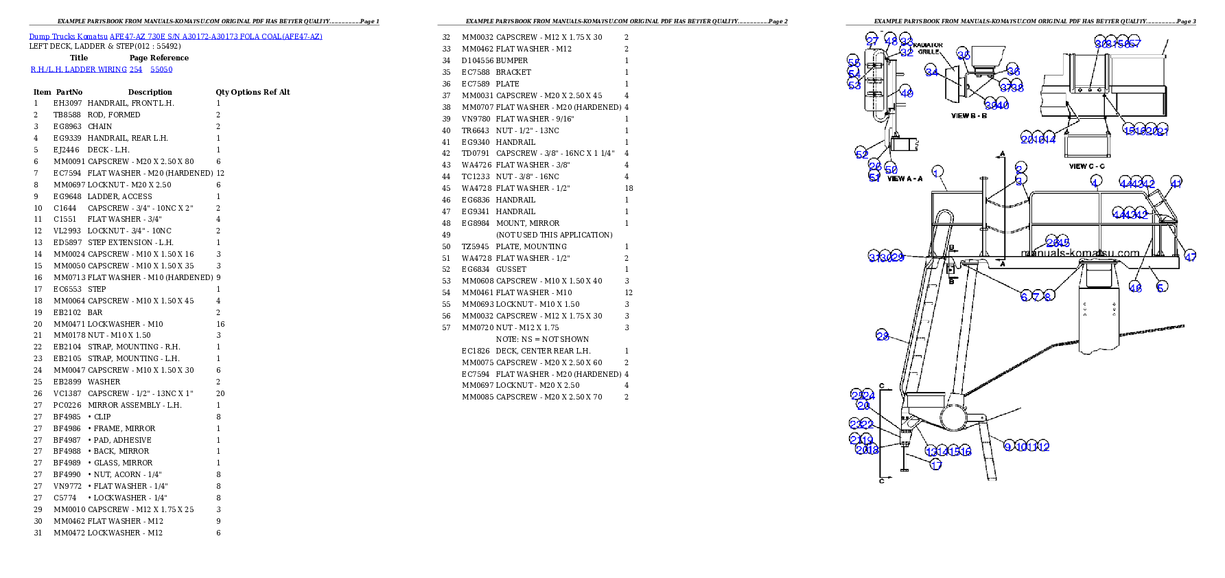 Protected: AFE47-AZ 730E S/N A30172-A30173 FOLA COAL Partsbook