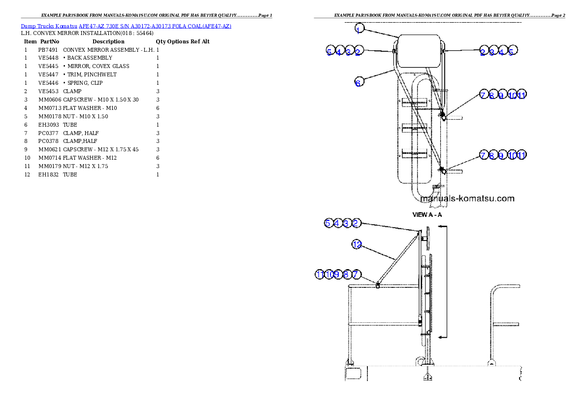 Protected: AFE47-AZ 730E S/N A30172-A30173 FOLA COAL Partsbook