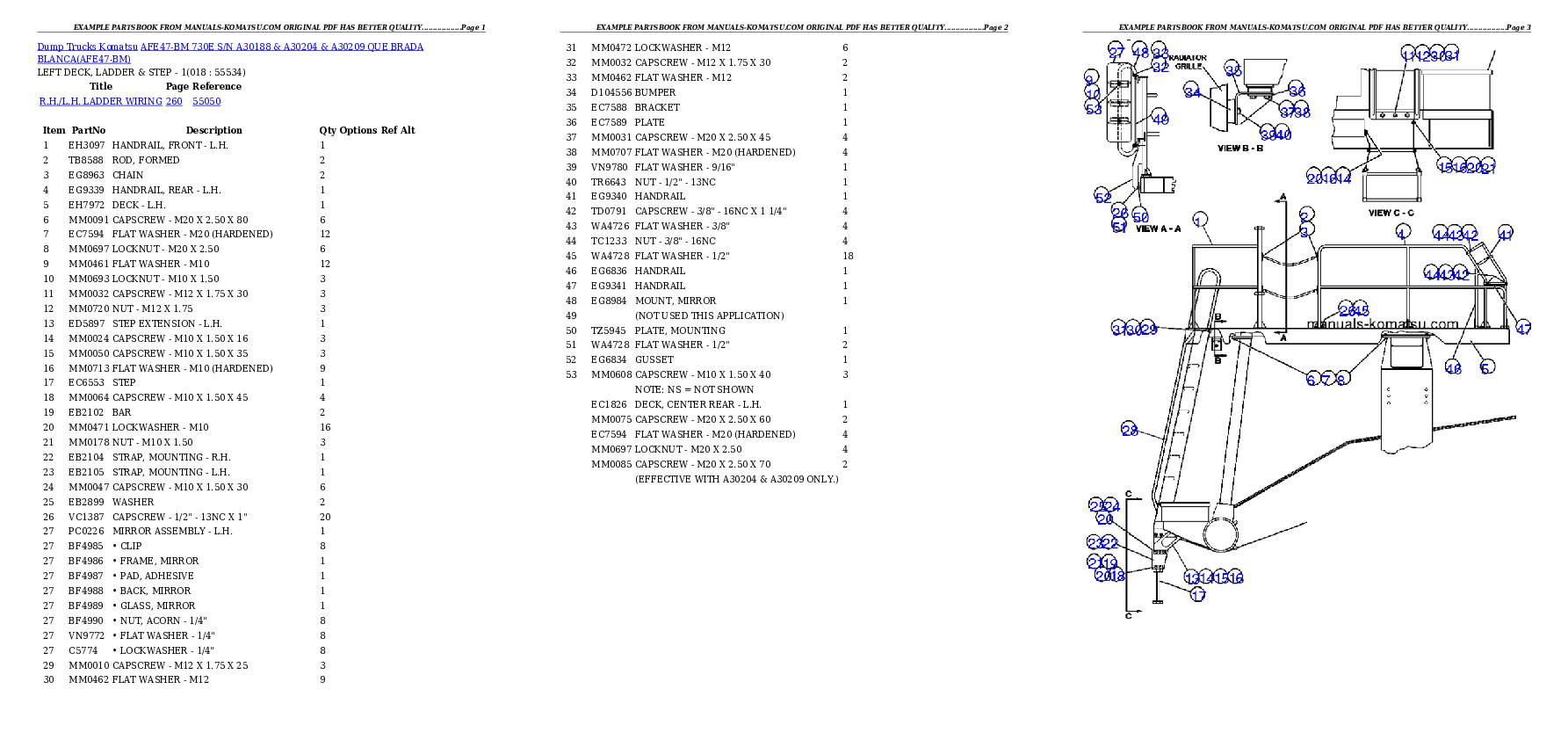Protected: AFE47-BM 730E S/N A30188 & A30204 & A30209  QUE BRADA BLANCA Partsbook