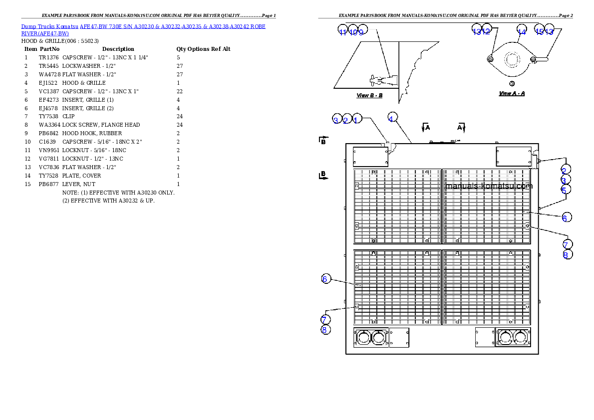 Protected: AFE47-BW 730E S/N A30230 & A30232-A30235 & A30238-A30242  ROBE RIVER Partsbook