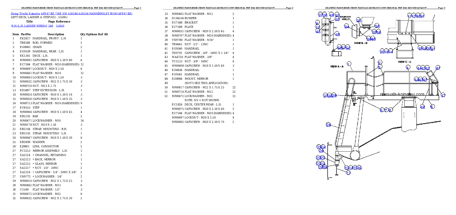 Protected: AFE47-BZ 730E  S/N A30246-A30256  HAMMERSLEY IRON Partsbook