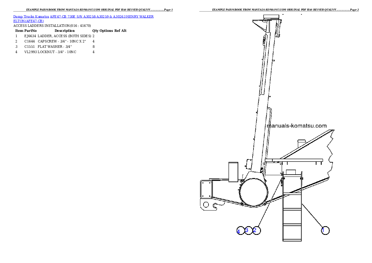 Protected: AFE47-CB 730E S/N A30258-A30259 & A30263  HENRY WALKER ELTON Partsbook